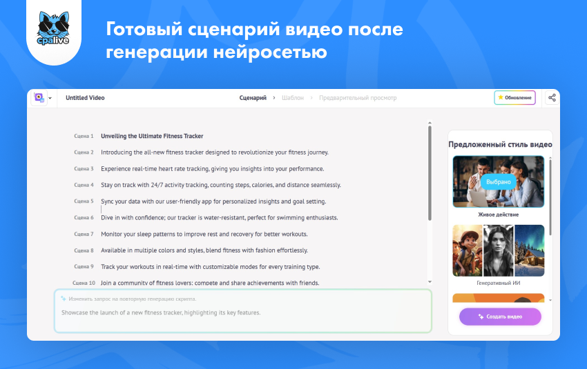 Подготовка сценария для ИИ-инструмента Steve AI | CPA Live