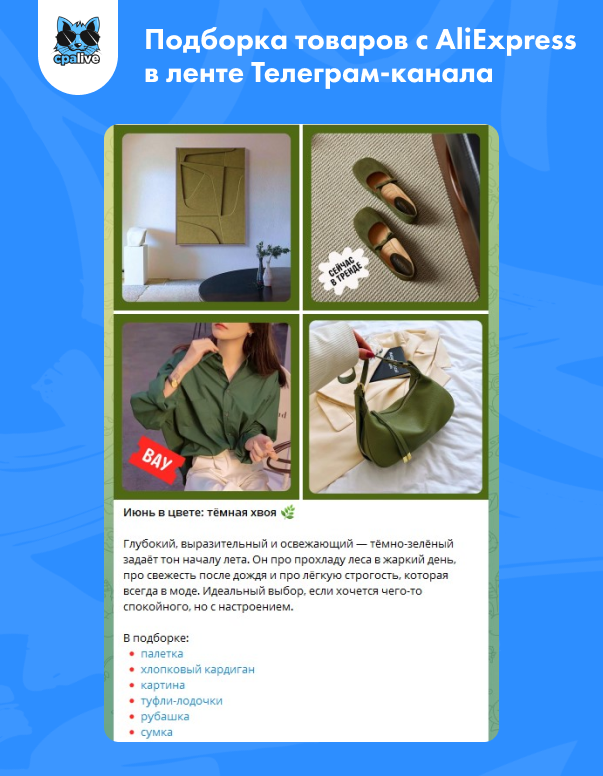 Телеграм-канал для продвижения товаров с AliExpress по партнерским ссылкам | CPA Live